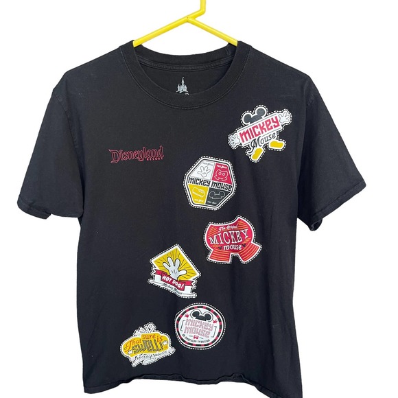 Disney Parks Shirt Adult Medium Black Mickey Mouse Marquee Signs Short Sleeve - Picture 1 of 10